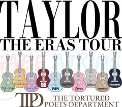 The Tortured Poets Dept SVG file | Taylor's Album names on guitars SVG | TTPD svg, png, pdf, dxf, eps