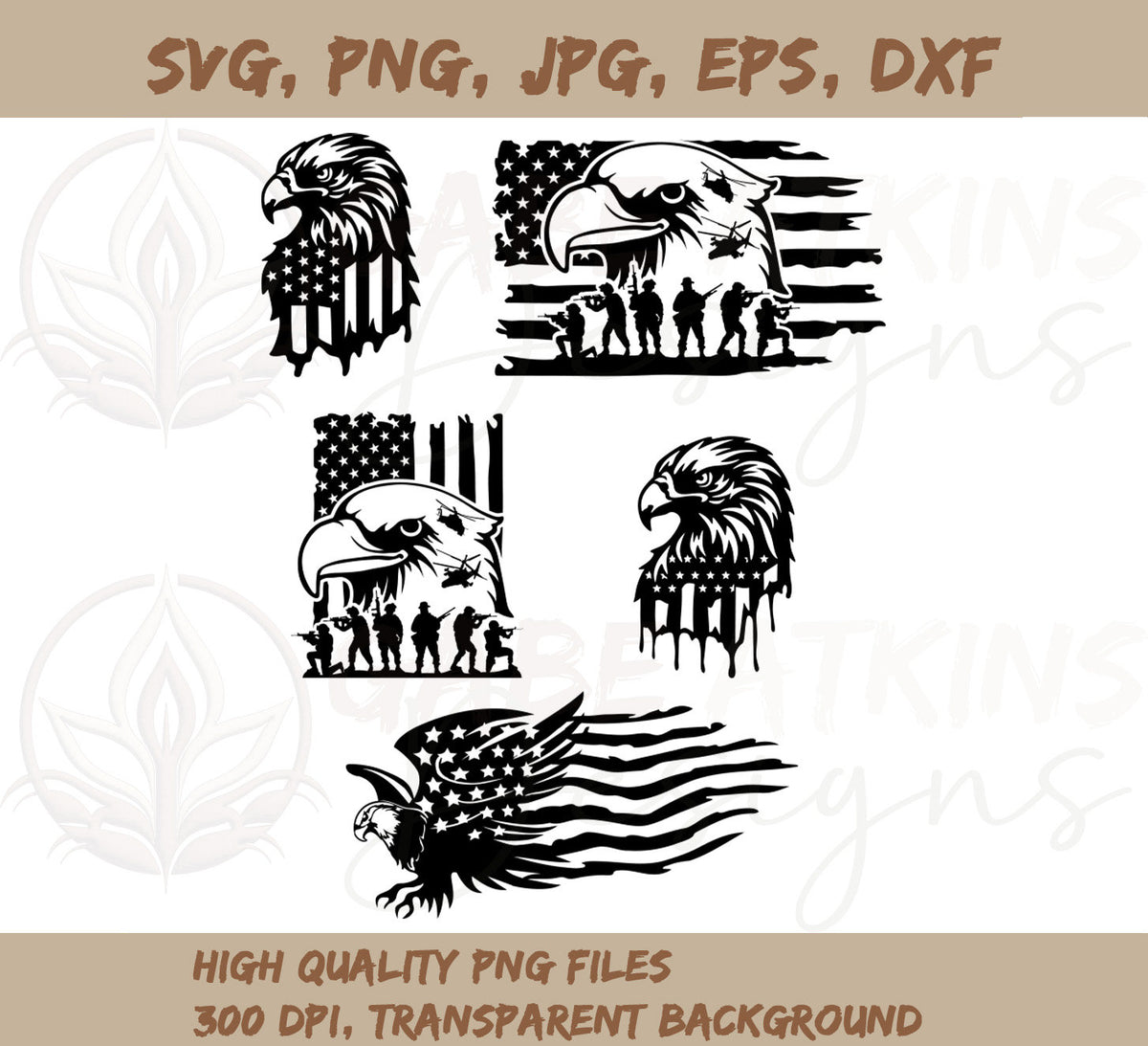 Eagle Through American Flag SVG Bundle | American Pride Eagle SVG Bund | American Pride Eagle SVG Bundle