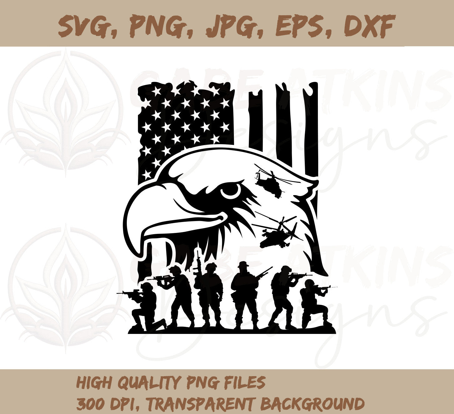 Eagle Through American Flag 9 SVG Cut File | Patriotic Eagle Designs | | American Flag 9 SVG Cut File