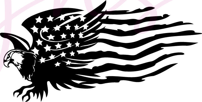 Eagle Through American Flag 10 SVG | Patriotic Eagle Designs | 4th of  | American Flag 10 SVG